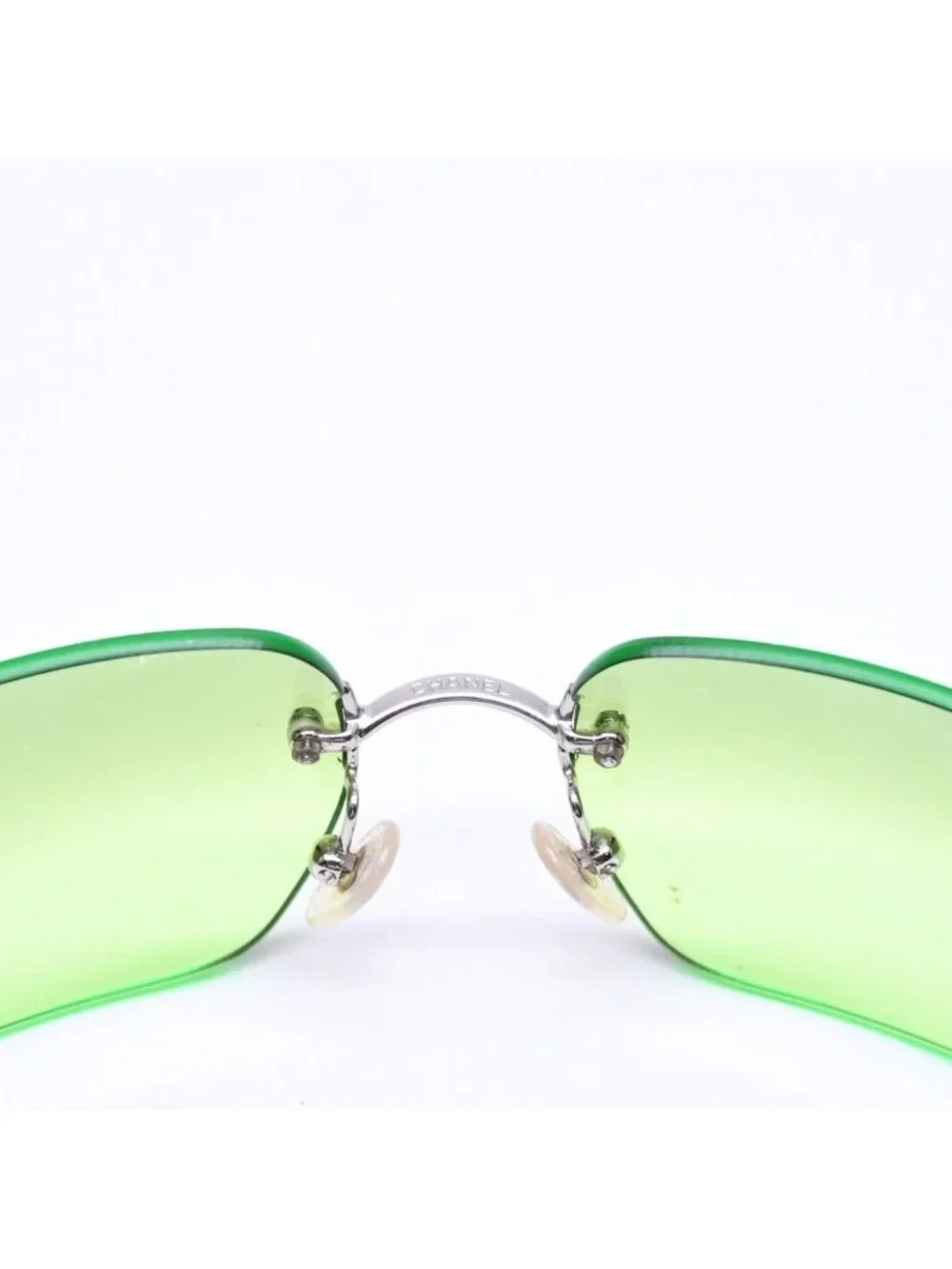 Chanel Rimless Sunglasses Eyewear CC Logo Green